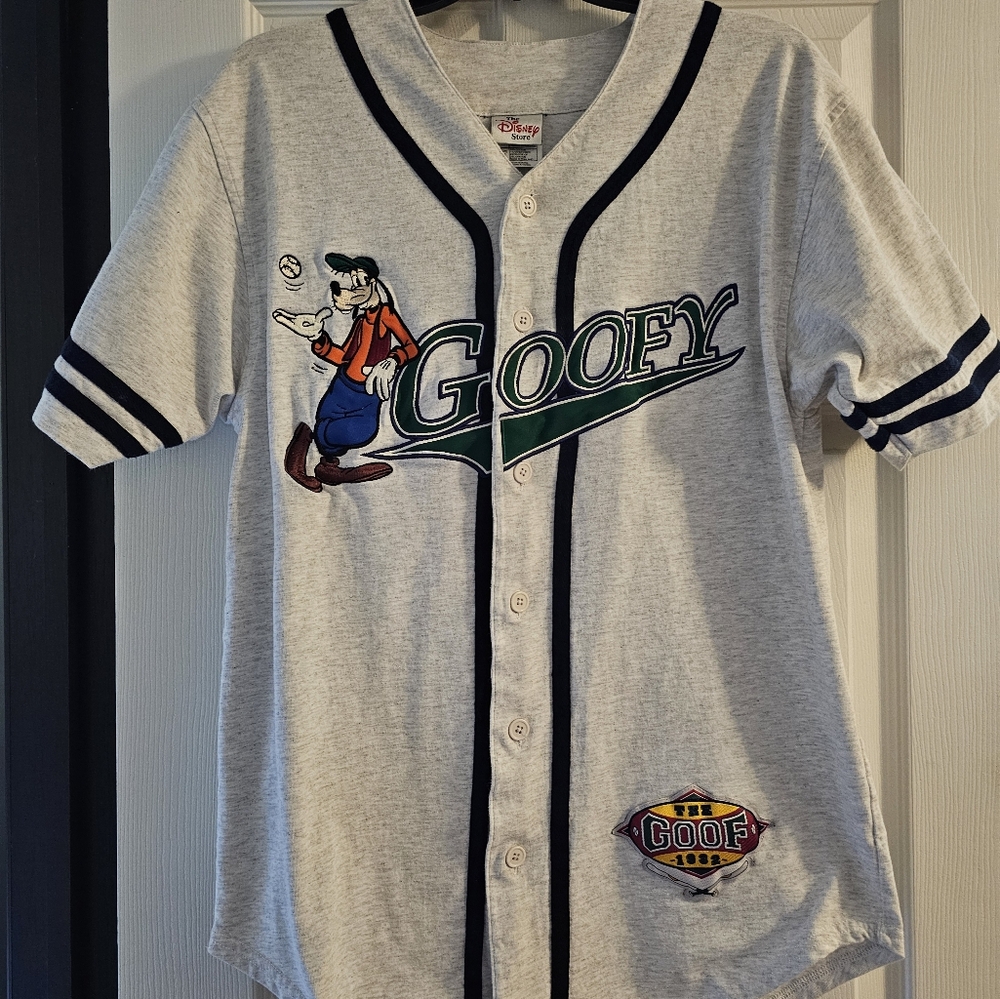 Disney Gray Goofy Baseball Jersey